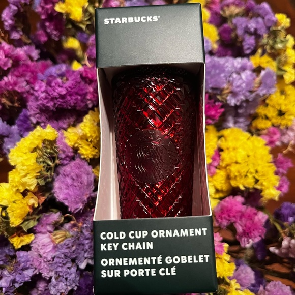 ✨Starbucks 2022 ‘Merlot’ Burgundy Holiday Jeweled Keychain Ornament - Picture 3 of 4